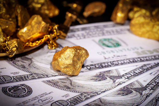 黄金和美元，金融概念主题图片下载
