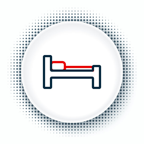 线床图标孤立的白色背景图片下载