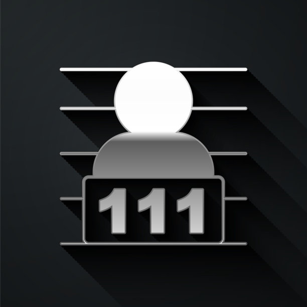 银色犯罪嫌疑人用黑色隔离图片下载