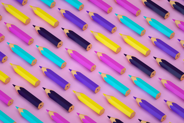 铅笔，蜡笔，彩色，回到学校，最小的想法背景图片下载