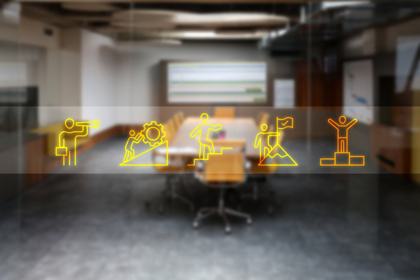 带有商业标志的现代办公室图片下载