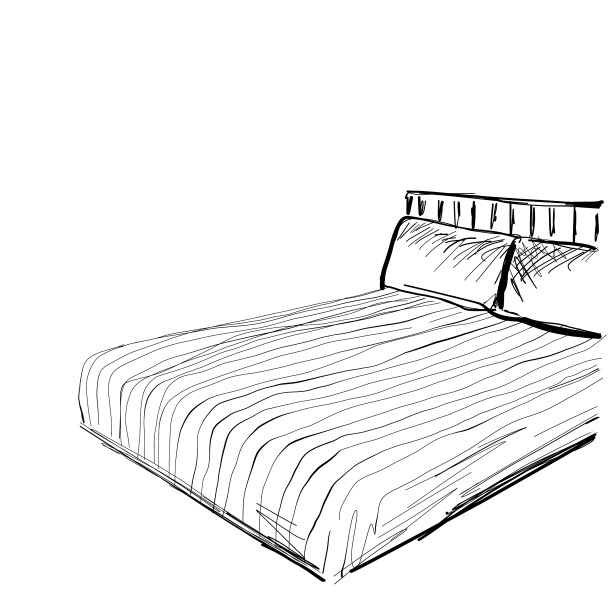 卧室现代室内手绘草图图片下载