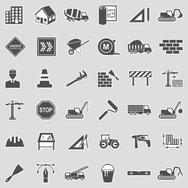 建筑图标。贴纸设计。矢量插图。图片下载