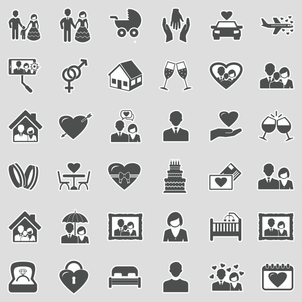 一些图标。贴纸设计。矢量插图。图片下载