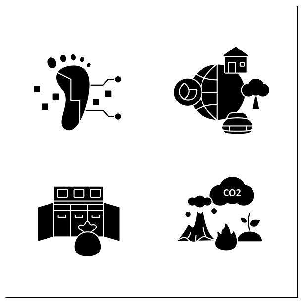 数字可持续性符号图标设置图片下载