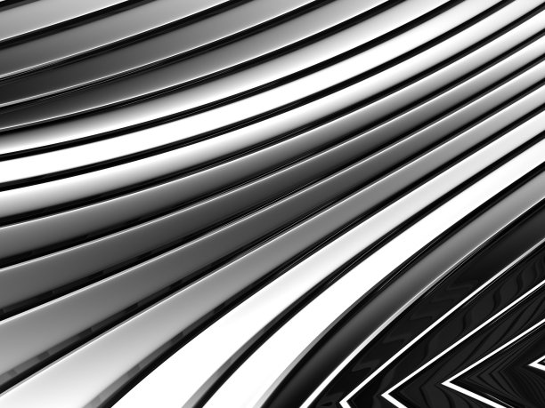 铬颜色几何灰色三维抽象金属条背景。美丽的形状弯曲的线条铬色图片下载