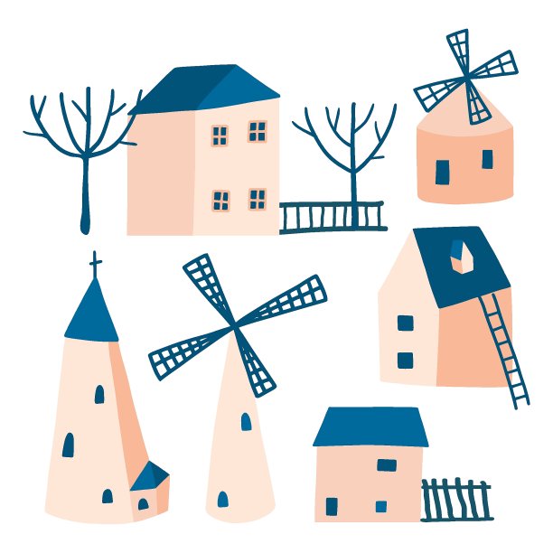 装饰丰富多彩的城市图片下载