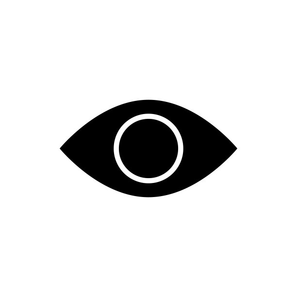可见性图标矢量。眼睛图标内的圆圈密码显示图标矢量。图片下载