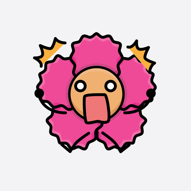 花的性格与可爱的脸简单的手和图片下载