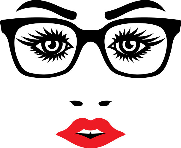 戴眼镜的女性脸图片下载