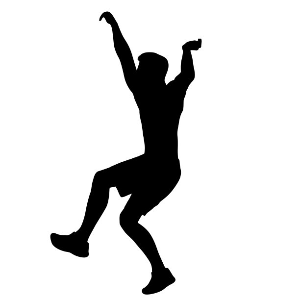 在白色背景上拉起锻炼步骤的剪影图片下载