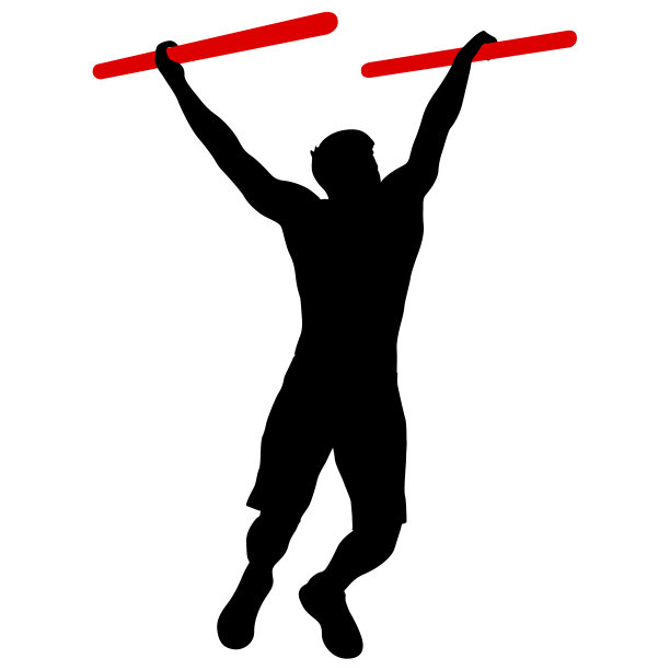 在白色背景上拉起锻炼步骤的剪影图片下载