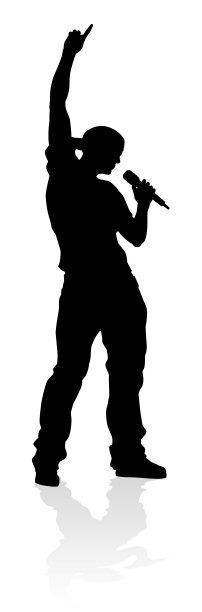 歌手流行乡村音乐或摇滚明星剪影图片下载