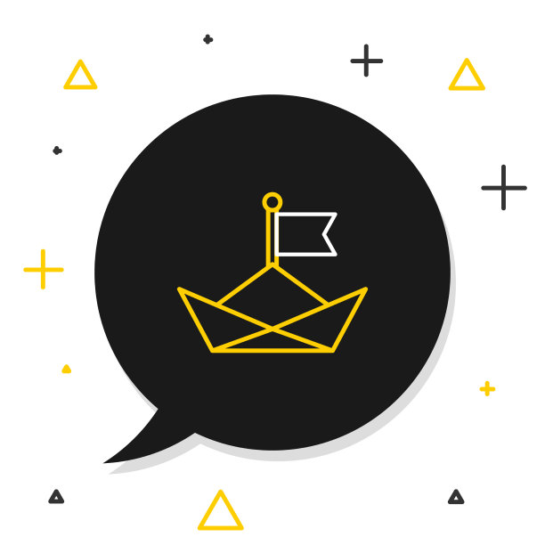 行折纸船图标孤立在白色图片下载