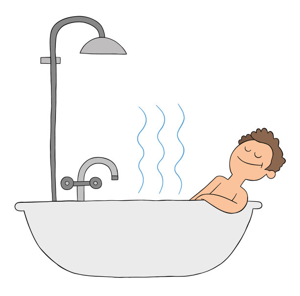 卡通人物在浴缸里洗澡，非常图片下载