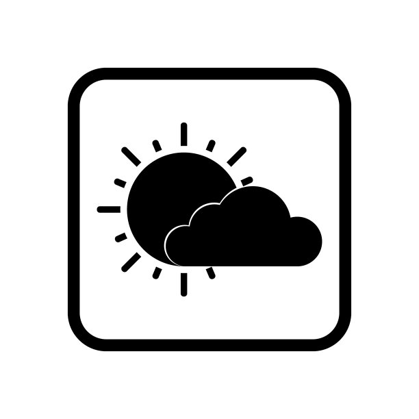 太阳和云图标图片下载