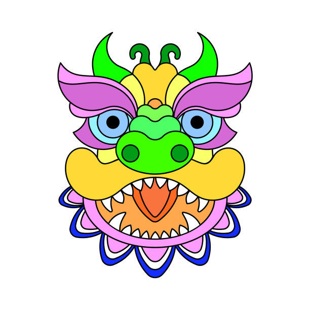 春节舞狮头扁图片下载