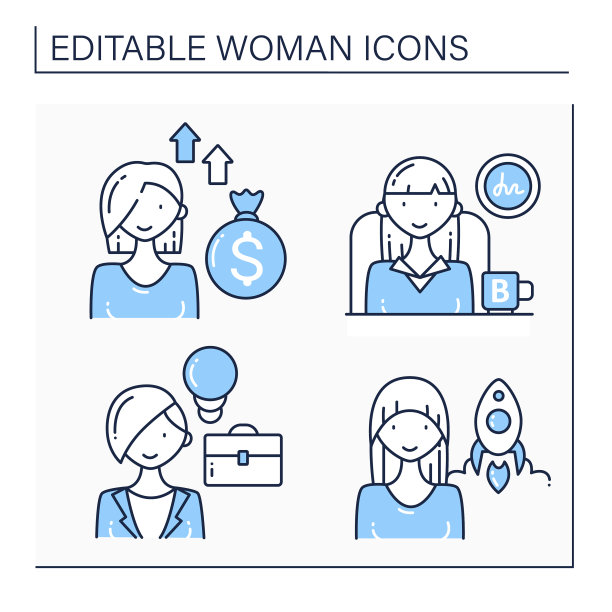 女性线条图标设置图片下载