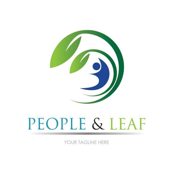 人叶标志设计模板图片下载