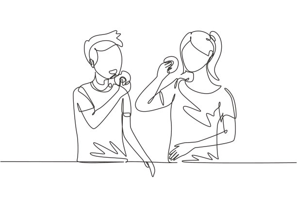 一字排开的年轻夫妇图片下载