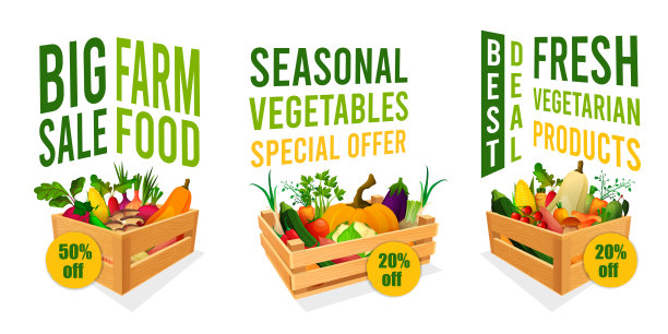 集文字广告，时令蔬菜销售图片下载