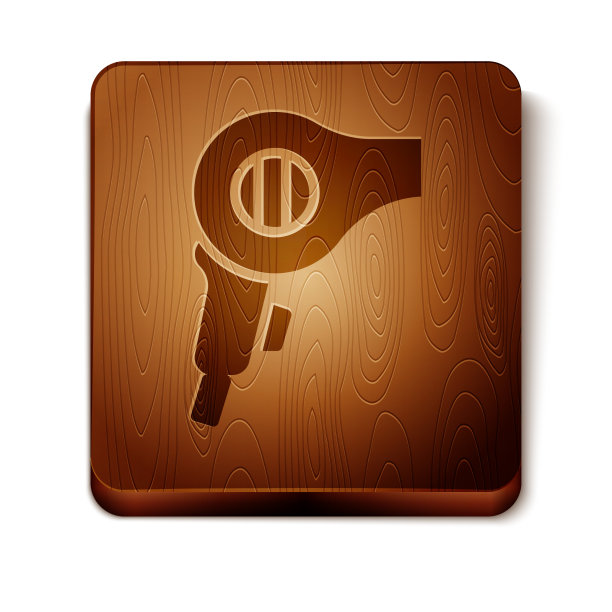 棕色电吹风图标孤立在白色背景图片下载