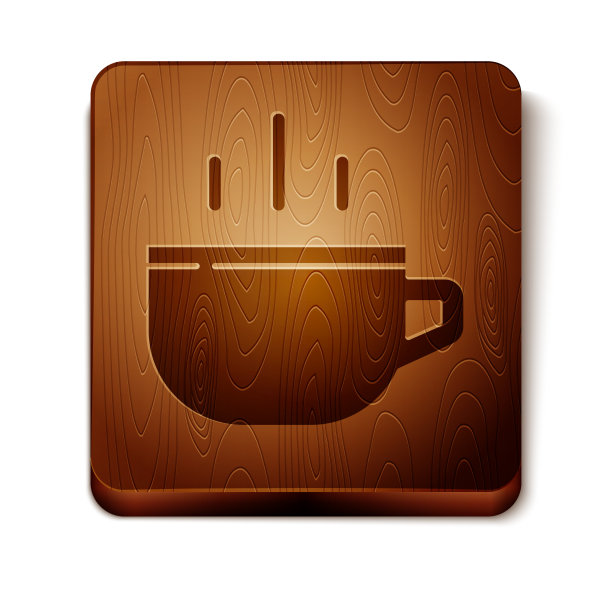 棕色咖啡杯图标孤立在白色的背景图片下载