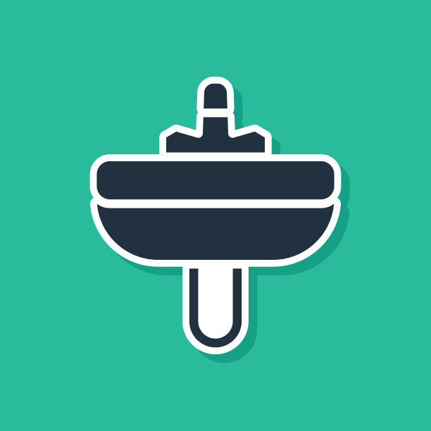 蓝色洗脸盆与自来水图标隔离图片下载