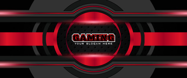 未来几何黑色和红色游戏背景与现代电子竞技形状。矢量设计模板技术的概念图片下载