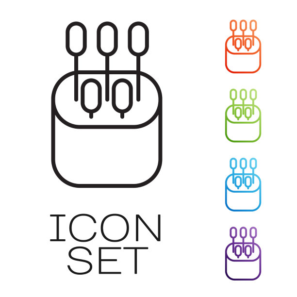 黑线棉签为耳朵图标隔离上图片下载