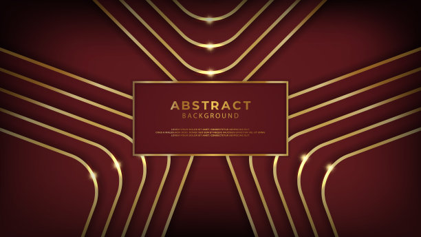 现代红色剪纸背景与金色线条重叠层装饰。可以用于登陆页，书封面，小册子，传单，杂志，任何品牌，横幅，标题，演示文稿，和墙纸背景图片下载