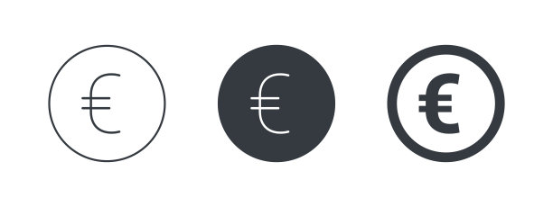 欧元符号。签署欧元硬币。世界上金钱的象征。矢量图图片下载