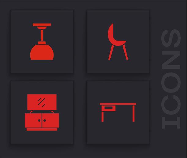 配备办公台灯、挂椅及电视机图片下载