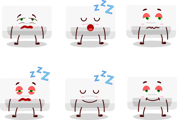 卡通人物空调与瞌睡图片下载