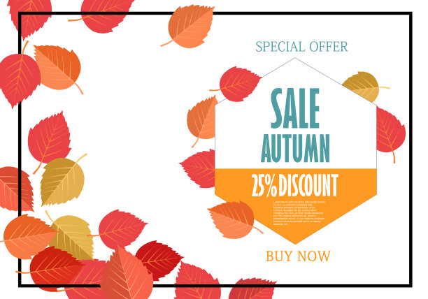 秋季销售背景模板布局图片下载