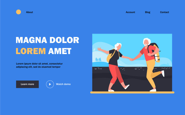 带着袋子的老人在草地上一起跳舞图片下载