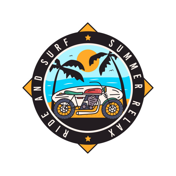 设计贴纸与冲浪板图片下载