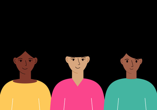 不同肤色的女性插图图片下载