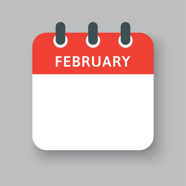 模板图标日历，月，年二月图片下载