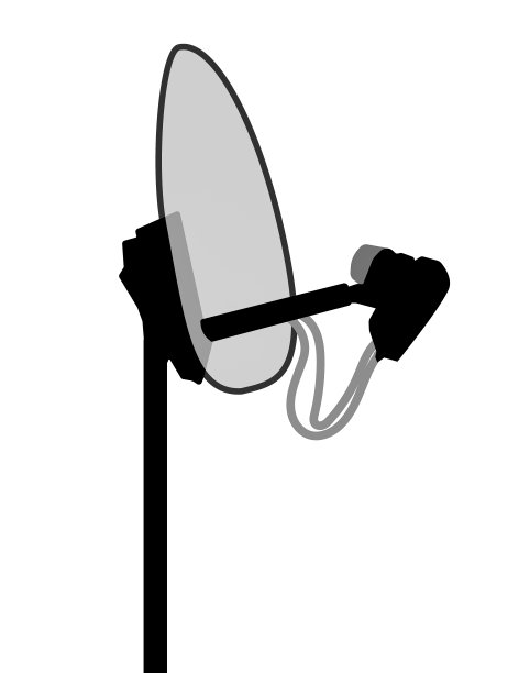 用作图标、标志或网络装饰的电视卫星天线的图形说明图片下载