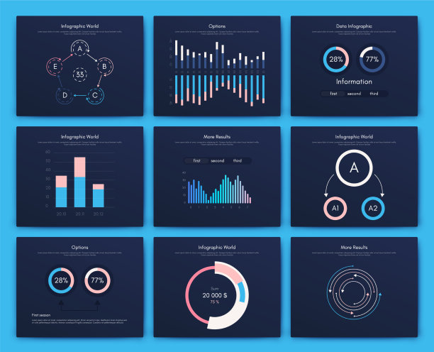 商业的现代信息图表元素图片下载
