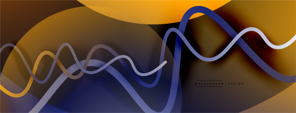 抽象梯度背景与波浪线图片下载