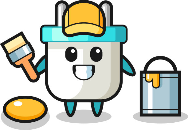 字符电插头作为油漆工图片下载