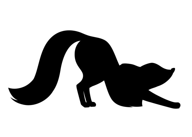 黑色剪影可爱的赤狐站在四上图片下载