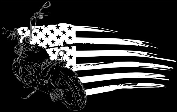 带有美国国旗的直升机摩托车图片下载