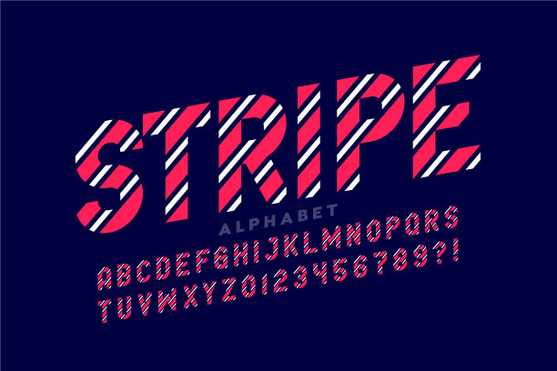 条纹风格的字体图片下载