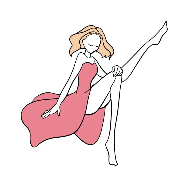 穿粉红色裙子的可爱女士图片下载