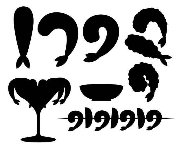 黑剪影炸虾面糊煮图片下载