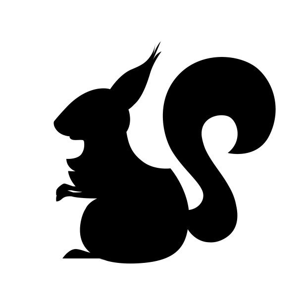 黑剪影可爱松鼠科图片下载