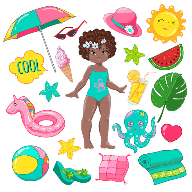 夏季度假元素集收藏图片下载